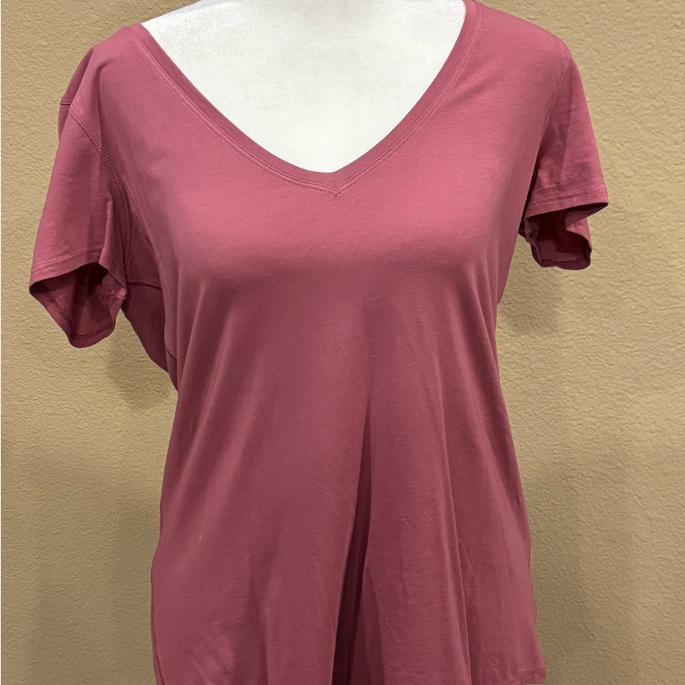 lululemon athletica Pink V-Neck Short Sleeve Relaxed T-Shirt